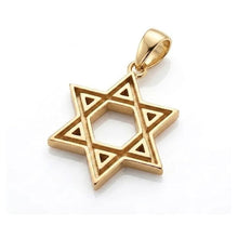 14K Solid Gold Large Star of David Pendant – Handmade in Israel