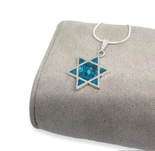 925 Sterling Silver Eilat Stone  Star of David Pendant