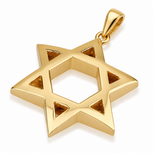 14k gold star of david domed pendant 