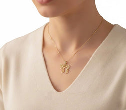14K Gold Filigree Chai Pendant,Jewish Pendant Handmade In Israel
