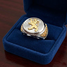 Jewish mens ring Menorah and Lion of Judah design Israel jewelry