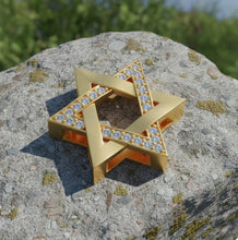 Gold Star of David pendant with diamonds 