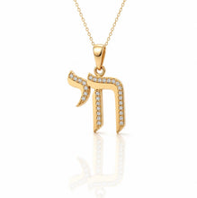 Delicate 14K Gold Chai Pendant with Diamonds – Handmade Jewish Necklace from Israel, Jewelry Gift for Women