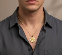 14k gold lion of judah pendant on a men 