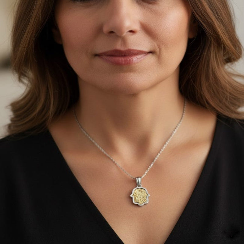 Jerusalem Gold Hamsa pendant 