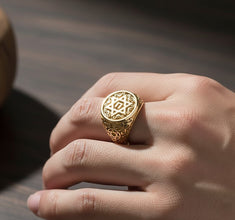 Gold  Star of David ring  on hand