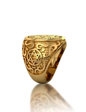 14K Gold Star of David Ring Men Ring