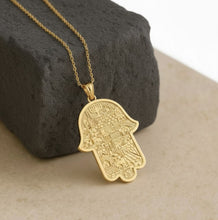 14ל Jerusalem hamsa pendant 