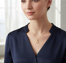 Tiny 14k  Gold Star of David Pendant