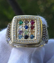 14k Gold Menorah Hoshen Ring 12 tribes of Israel Ring