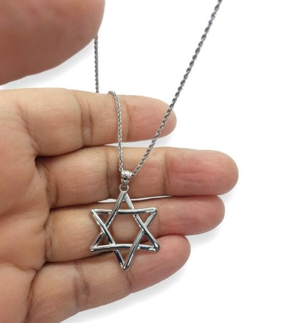 14k Gold Jewish Star of David Pendant 1 inch Wide