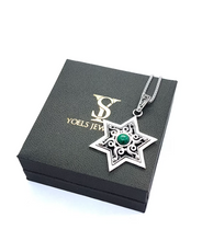925 Silver Star of David Pendant Filigree Work With Eilat stone