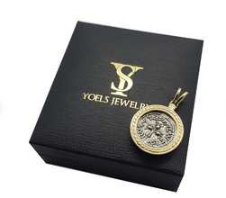 14k Gold Ancient Silver Half Shekel Coin Replica Necklace, Jewish Revolt Temple Coin pendant, Anceint Coin From Israel