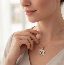 14k Gold Hebrew Chai Pendant Diamonds,Jewish Symbol Necklace