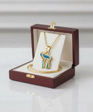 14k Gold Eilat Stone Chai Pendant Jewish Jewelry