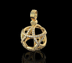 14k Gold Star of David Pendant Lab diamonds Judaica Necklace