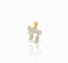 14k Gold Hebrew Chai Pendant Diamonds,Jewish Symbol Necklace