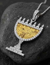 14k Jerusalem menorah pendant Gold 