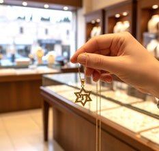 14k Yellow Gold Jewish Star of David Chai Pendant