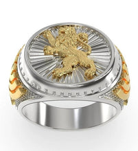 925 Silver & Gold Star of David Ring – Menorah & Lion of Judah Ring for Men, Judaica Jewelry from Israel
