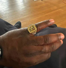 14k Gold Menorah Hoshen Ring 12 tribes of Israel Ring