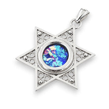 silver roman glass star of David  