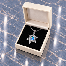925 Silver Star of David Roman Glass Pendant Necklace
