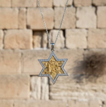 Solid Gold Jerusalem diamonds pendant Jewish Judaica Jewlery from Israel Yoels Jewelry 