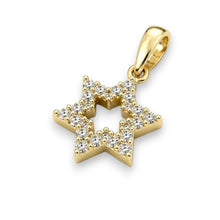 Tiny 14K gold diamond Star of David necklace 