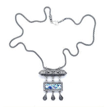 Handcrafted Yemenite filigree silver amulet with 2000 year old Roman Glass from the Holy Land