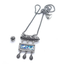925 Handmade Roman Glass Yemenite Filigree Amulet Pendant | Authentic Ancient Glass from Israel with Certificate