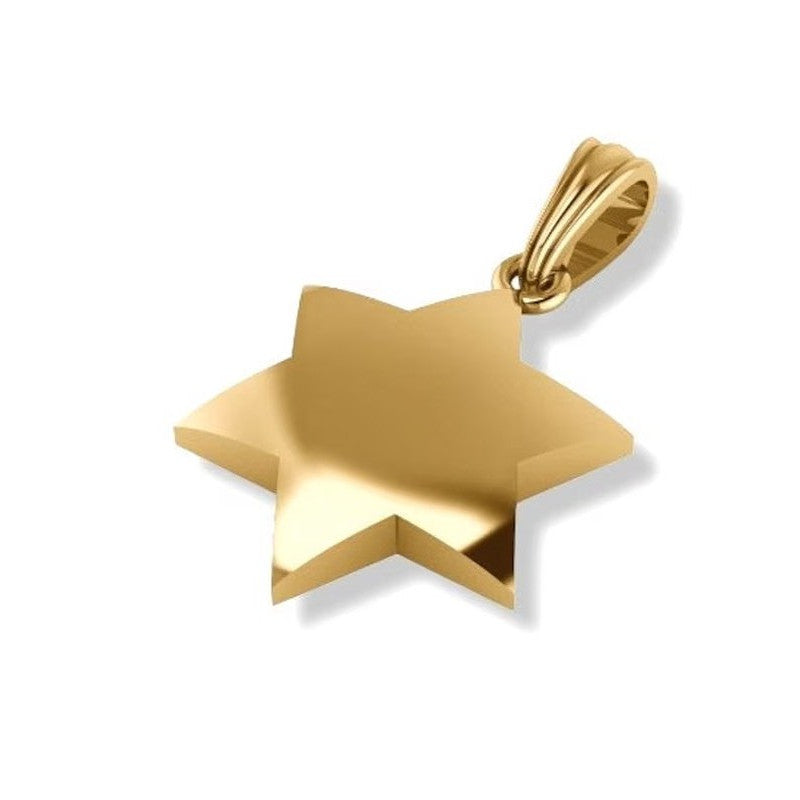 14K Gold Domed Star of David Pendant