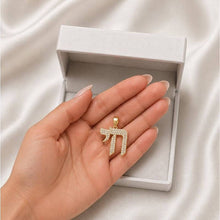 luxury judaica jewelry chai necklace on hand