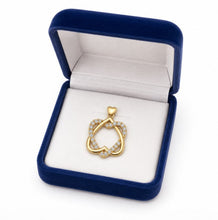Gold  star of david heart pendant with box on a white background