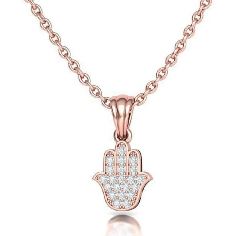 18k Gold Diamond Hamsa Pendant