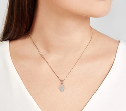 18k Gold Diamond Hamsa Pendant