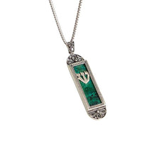 925 Sterling Silver Mezuzah Pendant with Eilat Stone – Handmade Judaica Jewelry from Israel