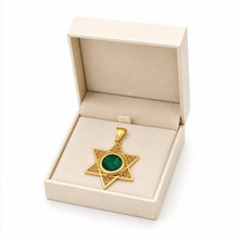 women is wearing  Eilat Stone Star of David pendant
