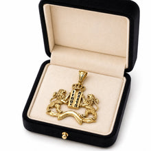 Gold Jewish pendant displayed in luxury gift box elegant packaging