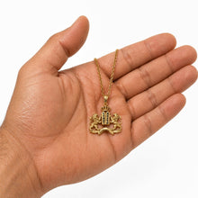 14K Gold Jewish Pendant Lion of Judah Necklace With Ten Commandments & Crown of David – Handmade Judaica Jewelry Israel