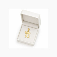 gold chai  pendant in a box made in Israel