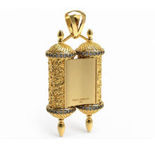 14K Gold Hoshen Pendant for Men with Diamonds and 12 Tribes Gemstones