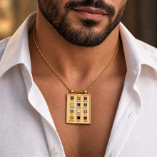 men wearing gold hoshen 12 tribes of Israel pendant 
