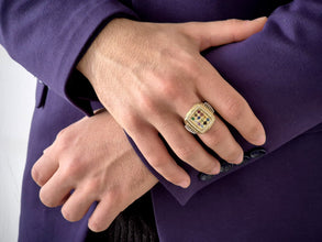 14K gold hoshen ring on men 