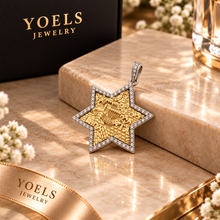 14K Gold Jerusalem Star of David Pendant with Diamonds 