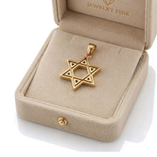 14K Solid Gold Large Star of David Pendant – Handmade in Israel
