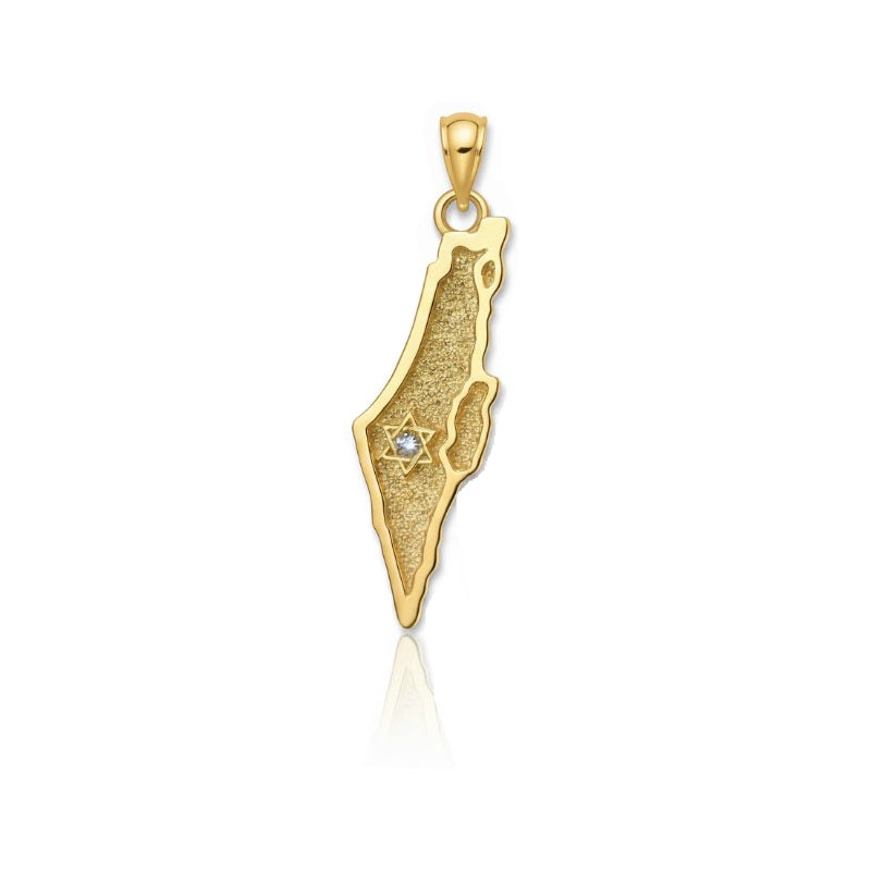 gold map of israel pendant 