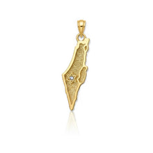 gold map of israel pendant 