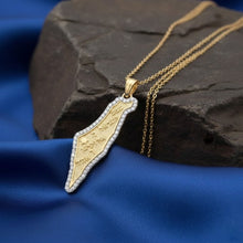 Gold Map of Israel Shema Israel Pray Pendant