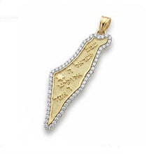 Gold Map of Israel Shema Israel Pray Pendant